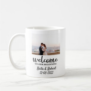 Mug Carte Mariage en mousse d'Affiche de bienvenue de 