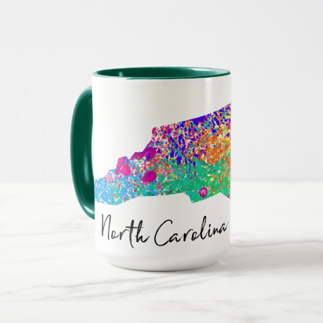 Mug Carte moderne de la Caroline du Nord (Devant gauche)