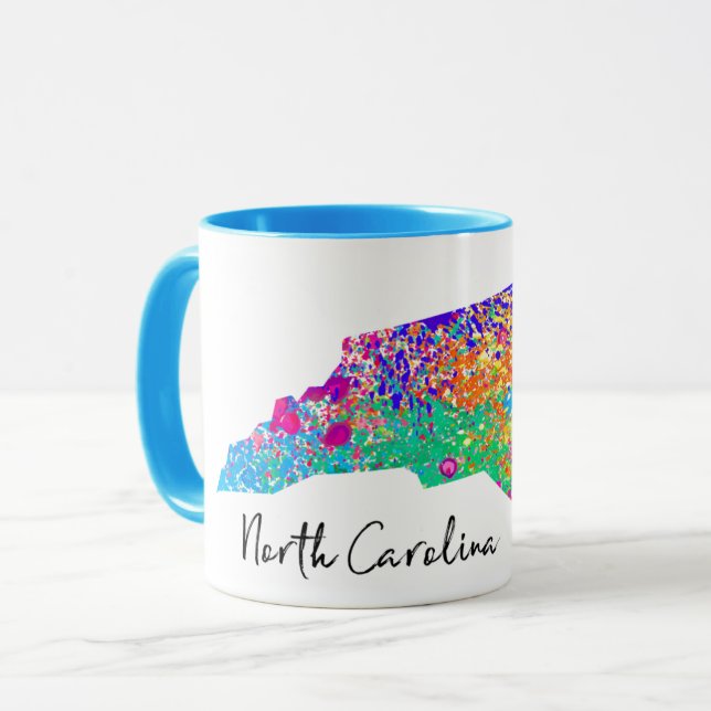 Mug Carte moderne de la Caroline du Nord (Devant gauche)
