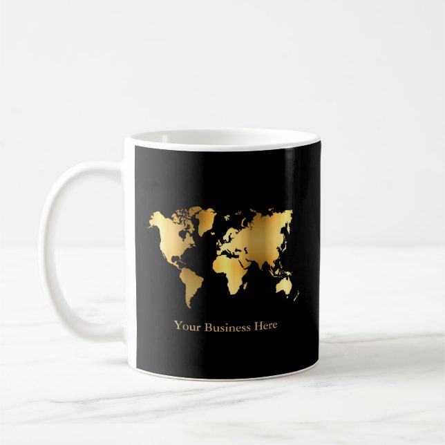 Mug Carte Mondiale Gold/Noir (Gauche)