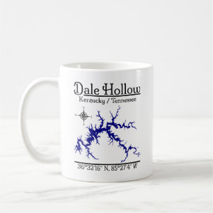 Mug Carte nautique du lac Dale Hollow Kentucky Tenness