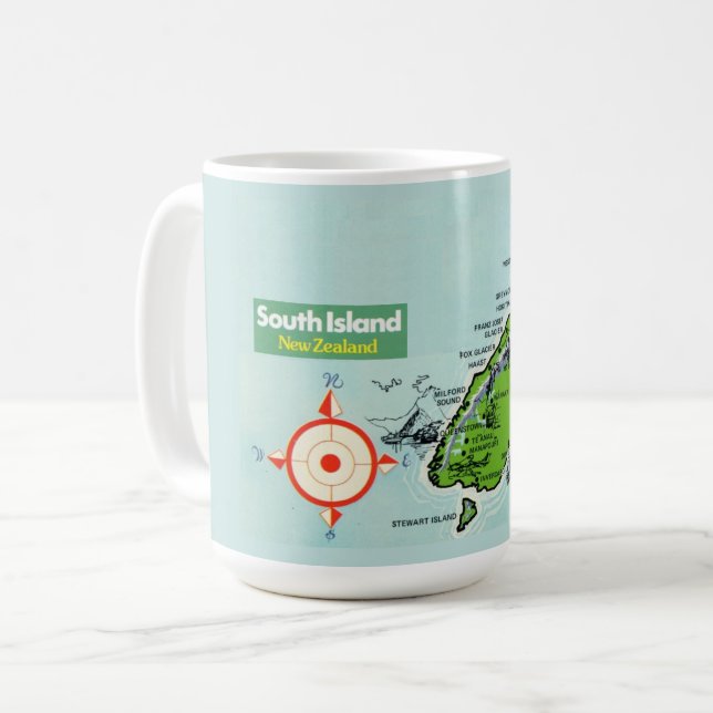 Mug Carte Nouvelle-Zélande (Devant gauche)