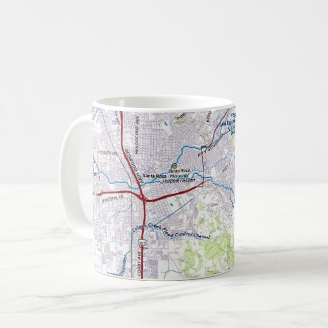 Mug Carte père Noël Rosa, Californie (Devant gauche)
