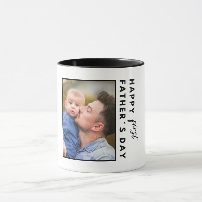 Mug "Carte photo Fête des pères élégant" (Centre)