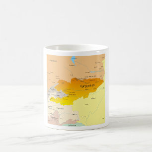 Mug Carte politique du Kirghizistan et de l'Asie centr