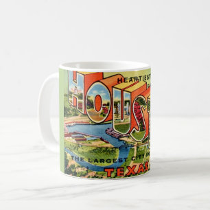 Mug Carte postale ancienne de Houston Texas