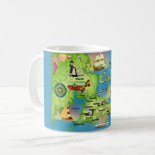 Mug carte postale de Cape Cod (Devant gauche)