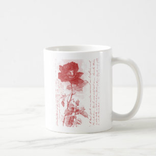 Mug Carte postale Rose rouge