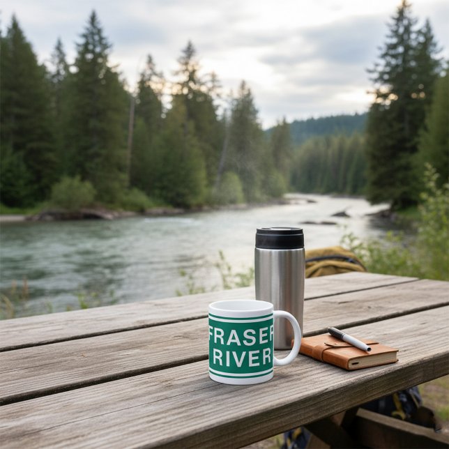 Mug Carte routière du fleuve Fraser Colombie-Britanniq (Créateur téléchargé)