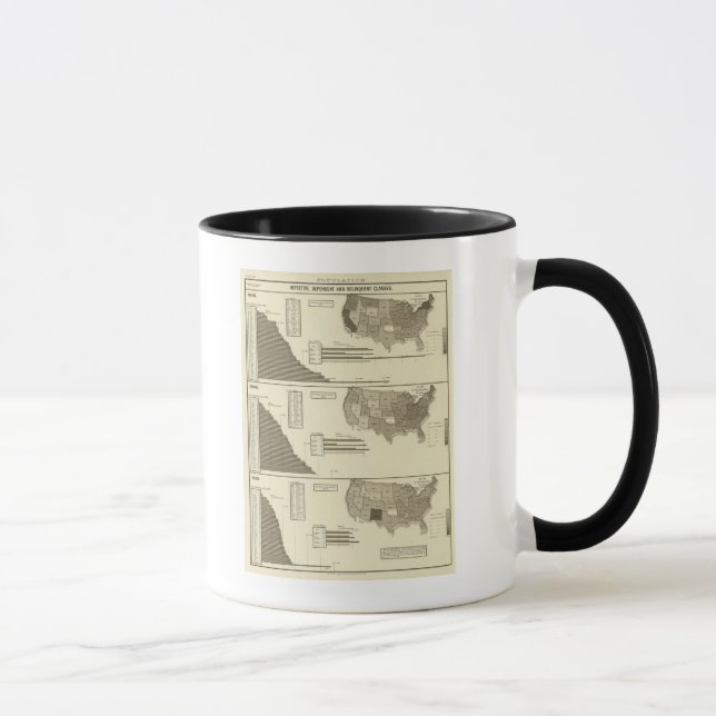 Mug Carte statistique des fous, des idiotiques et des  (Droite)