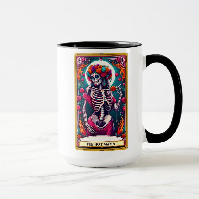 Mug Carte Tarot Drôle/La maman Hot (Droite)