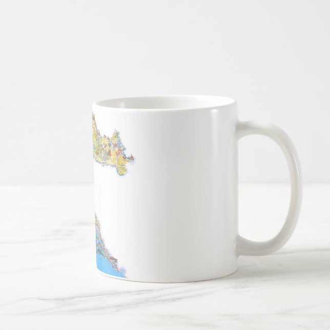 Mug Carte touristique de la Croatie, mapa de (Droite)