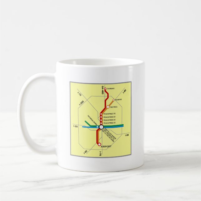 Mug Carte utile de souterrain d'Atlanta (Gauche)