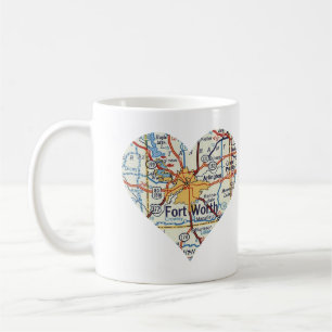 Mug Carte Vintage de Fort Worth TX