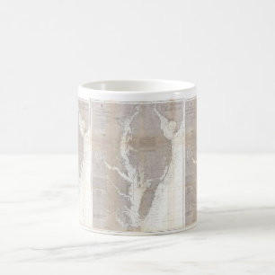 Mug Carte vintage de la baie de chesapeake (1866)