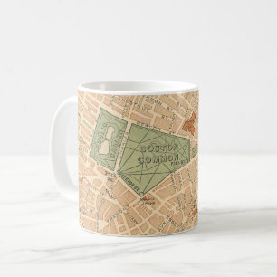 Mug Carte Vintage de la ville de Boston