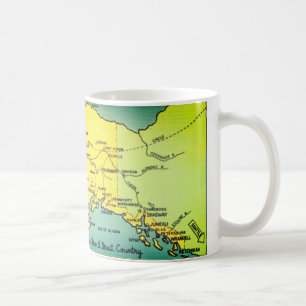 Mug Carte vintage de l'Alaska - Détroit de Bering, Nom