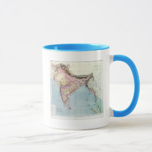 Mug Carte vintage de l'Inde   1877