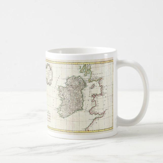 Mug Carte vintage de l'Irlande (1771) (Droite)