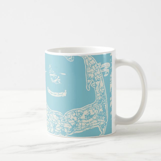 Mug Carte Vintage du Cap Cod (Droite)