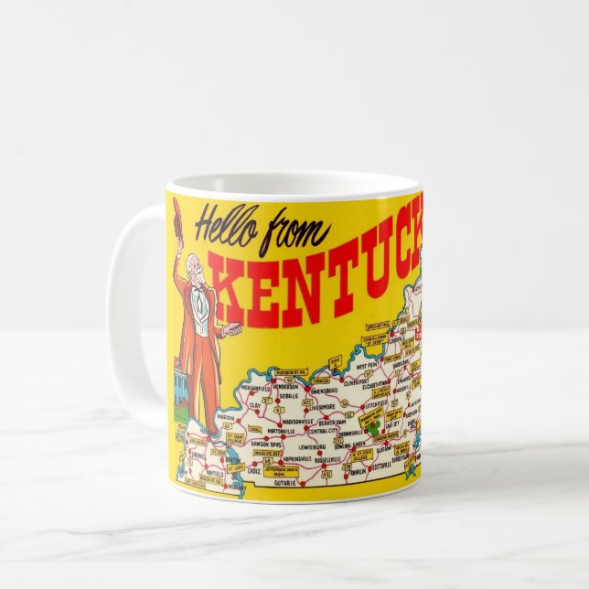 Mug Carte vintage du Kentucky (Devant gauche)