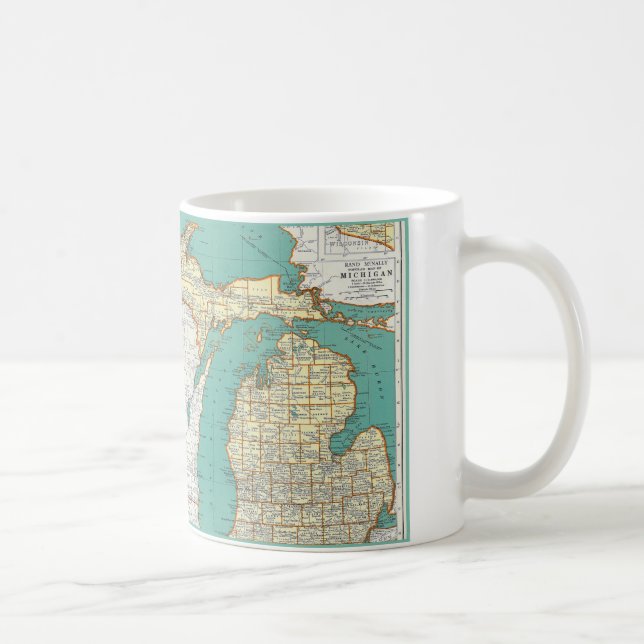 Mug Carte vintage du Michigan (Droite)