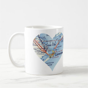 Mug Carte Vintage Galveston TX