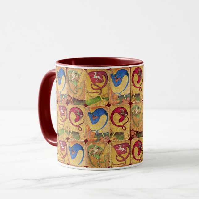 Mug Cartes de cour allemandes drapeaux /Chiens, Cerfs, (Devant gauche)