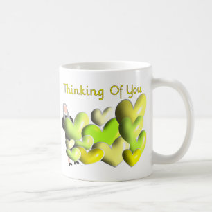 Mug Cartes de voeux Nun "Penser à vous" Coeurs d'art