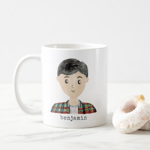 Mug Cartographie Couleur d'eau douce Portrait masculin