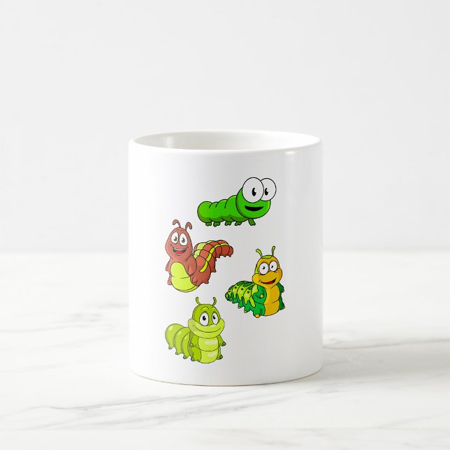 Mug Carton Caterpillar Vert Jaune Brown (Créateur téléchargé)