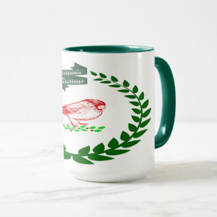 Mug Carton de Noël Cardinal avec message de vœux pour