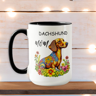 Mug Carton mignon AI Dachshund Maman