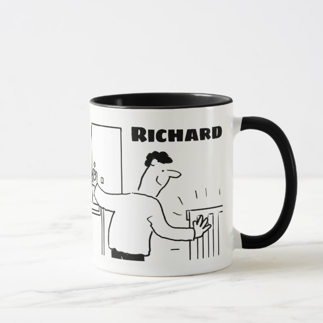 Mug Cartoon de l'ingénieur du plombier et du chauffage (Droite)