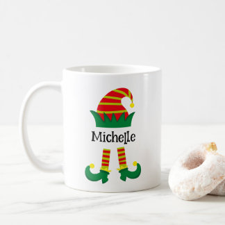 Mug Cartoon Festif Elf de Noël Personnalisé