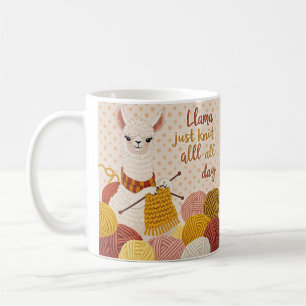 Mug Cartoon lama portant un foulard tricoté