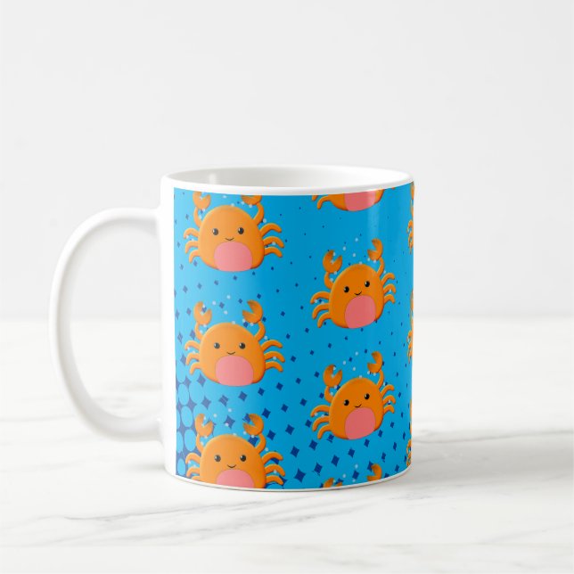 Mug Cartoon mignon Crabe bleu océan (Gauche)