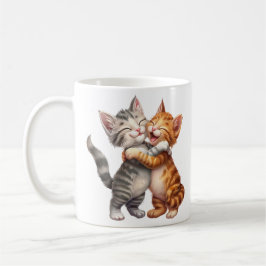 Mug Cartoon mignon Happy Cats Hug