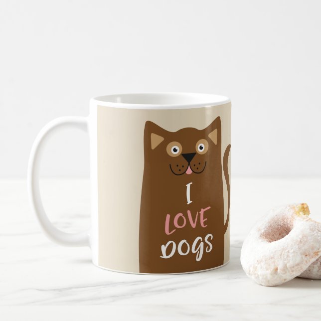 Mug Cartoon mignon J'aime les chiens (Avec donut)