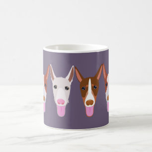 Mug Cartoon pourpre Podenco Dog Visages