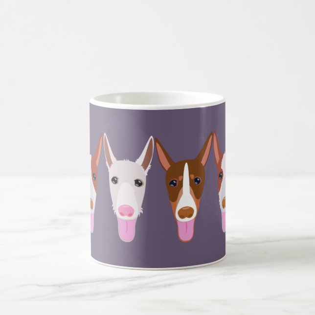 Mug Cartoon pourpre Podenco Dog Visages (Centre)