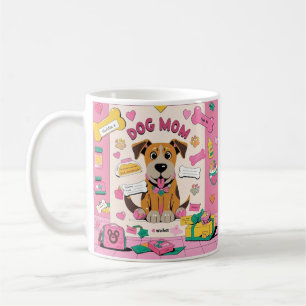 Mug Cartoon Puppy chien maman dans la chambre rose