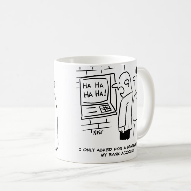 Mug Cashpoint - Deux caricatures bancaires (Devant droit)