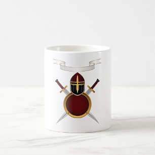 Mug Casque Chevalier Médiéval Crest Bouclier des épées