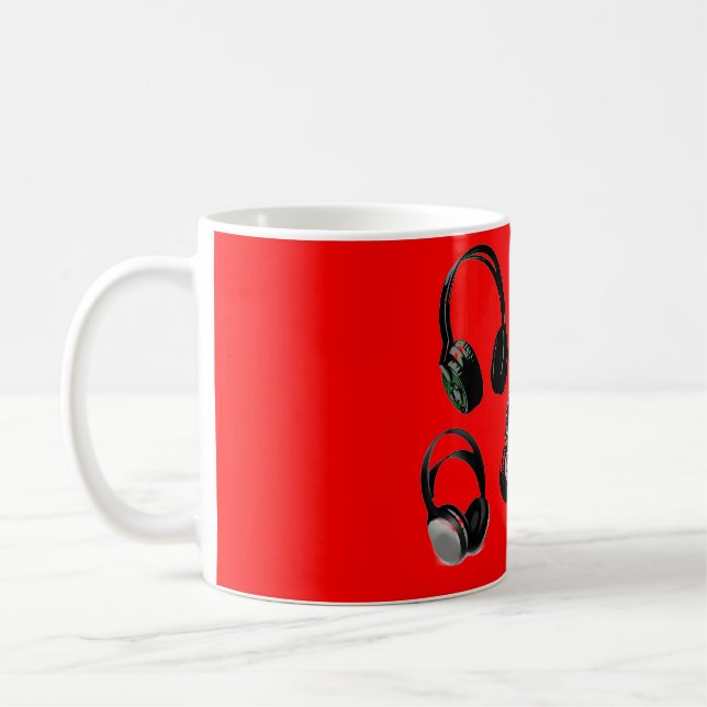 Mug Casque noir rouge Silhouettes Pop Art (Gauche)