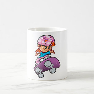 Mug Casque rose amusant pour fille skater planche à ro