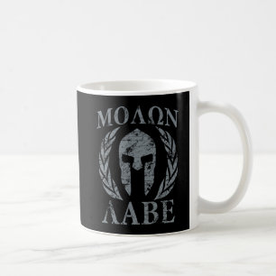 Mug Casque spartiate grunge de Molon Labe