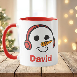 Mug Casques personnalisés Musique Snowman