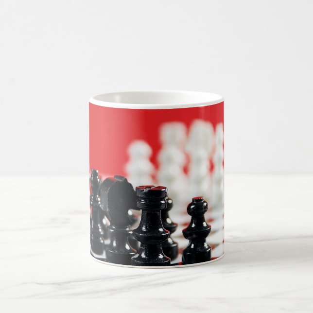 Mug Casquette à café pour jeu d'échecs noir et blanc (Centre)