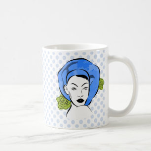 Mug Casquette bleu Polka Dot